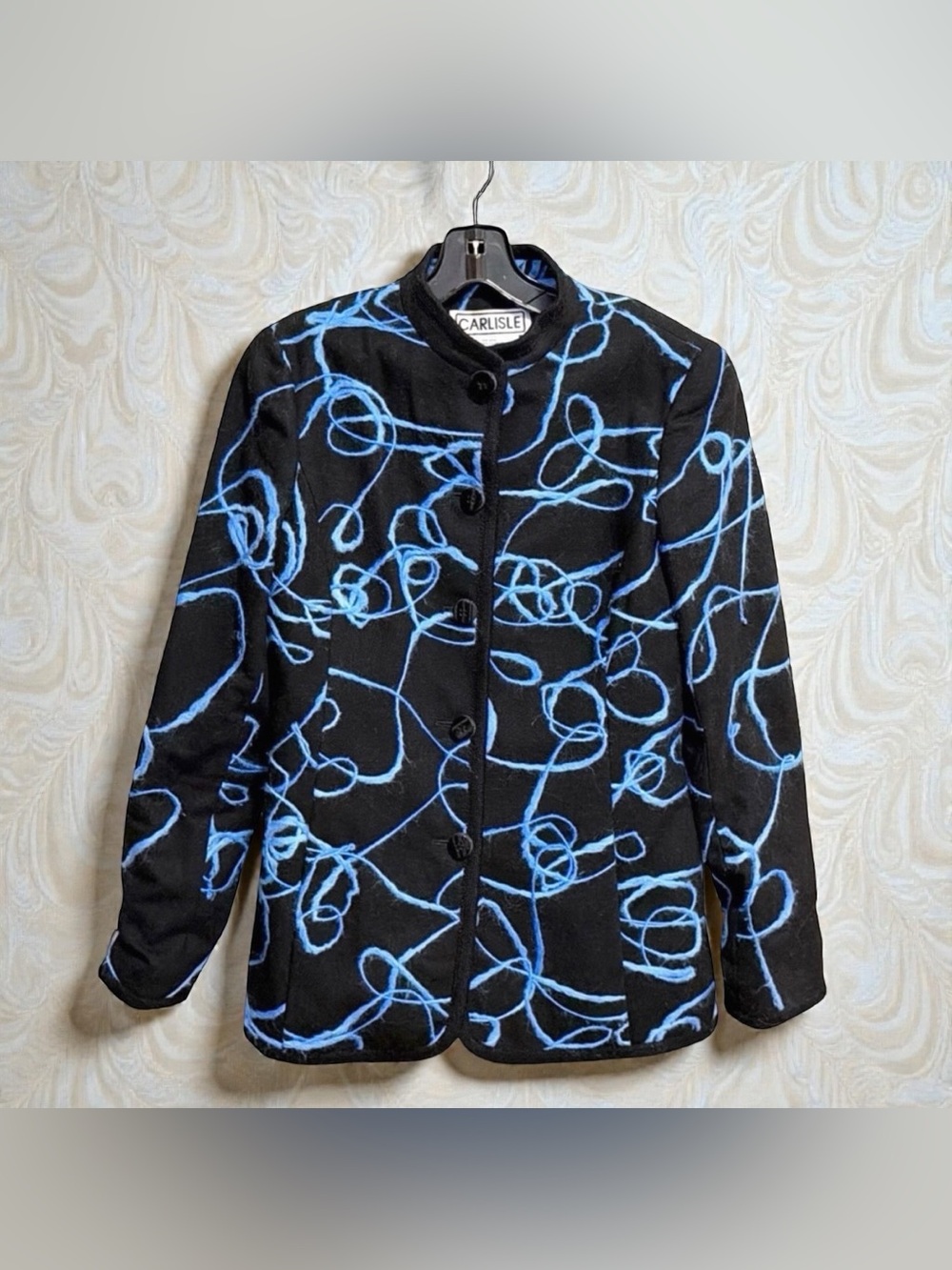Carlisle Designer Jacket & Skirt Set | Abstract Blue Art Print - Picture 5 of 15